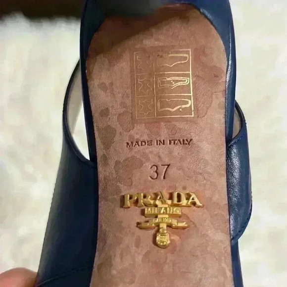 PRADA D.ORSAY PUMPS SANDAL COLOR BLUETTE - Picture 12 of 12